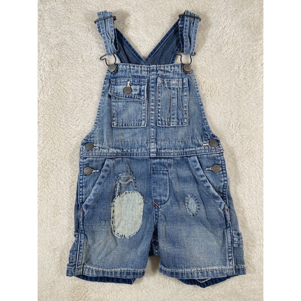 Polo Ralph Lauren Size 2/2T‎ Distressed Patchwork Denim Jean Bib Overalls